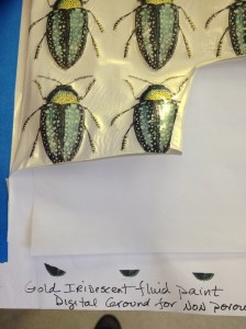 Iridescent acrylics printed on.