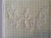 the thread sketching was done before the wadding and backing applied, then the image was stitched around to quilt it.  Reducing the thread on the back.