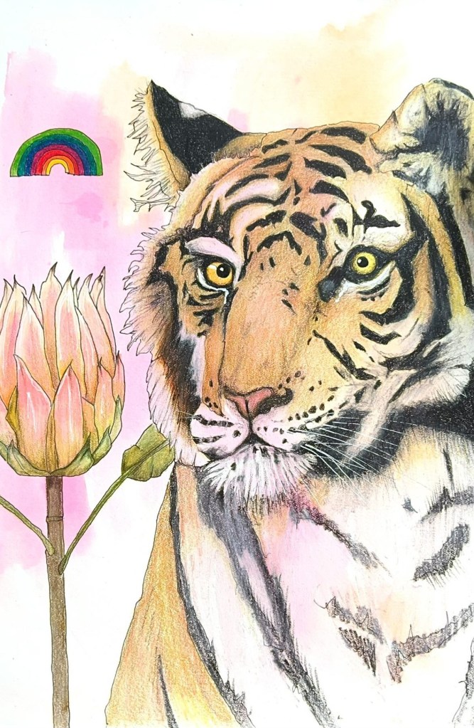 Tiger and Protea, Shading Secrets - Workshop in a box for January 2022