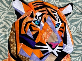 Tiger - Aurifil threads fPP pattern block of the month